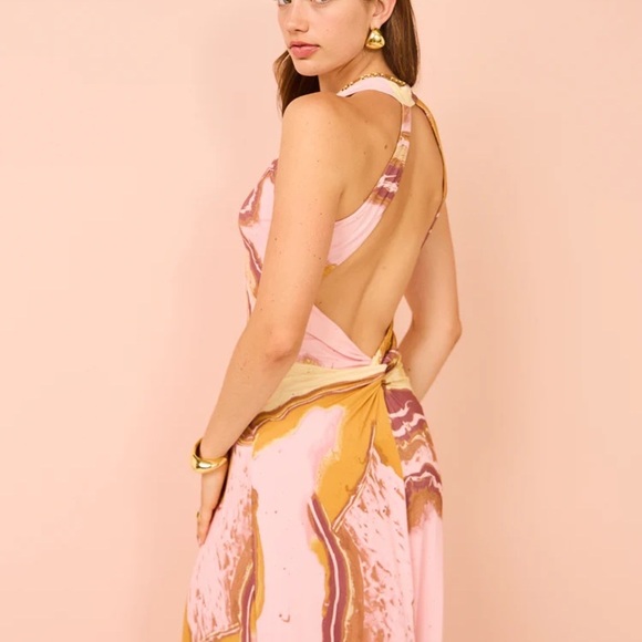 Sovere Molten Backless Maxi Dress In Pink Size Small - Picture 1 of 5